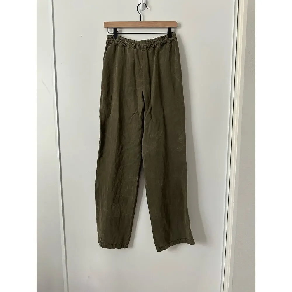 Zara Khaki Lyocell Trouser Pant size XS